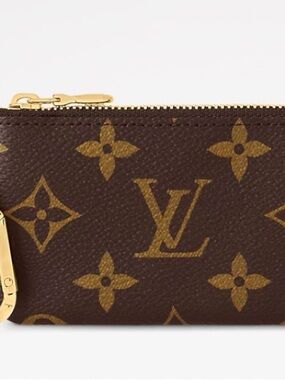 Louis Vuitton Monogram Canvas Key Pouch in Brown and Gold